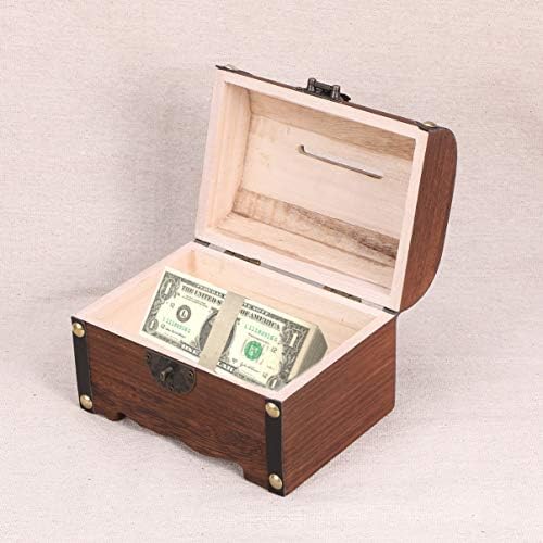 Ретро Съкровище Кутия За Съхранение На Прасенце С Ключалка Паричен Кутия Касичка Подаръци Дървена Кутия За Икономии