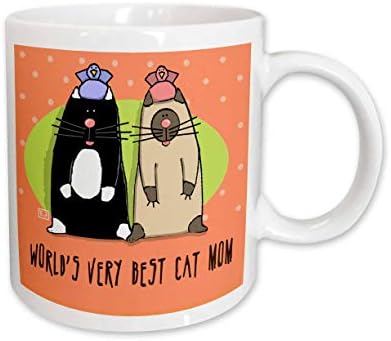 3dRose най-Добрата В света Чаша за котки с Красиви Мультяшными Котки и Домашни любимци, 11 Грама