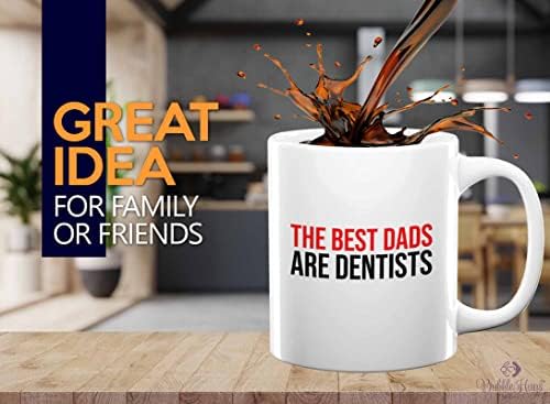 Кафеена чаша Flairy Land Dentists 11 грама Бял - татко-Зъболекари - Татко-Стоматолог-Ортодонт Татко-Асистент на зъболекаря Татко -зъболекар Баща-Съпруг