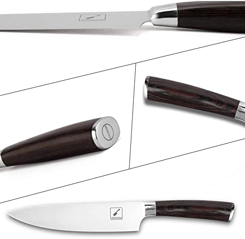 Японски Нож на главния готвач imarku и Ножове за стек, Комплект от 6 на 8-Инчов нож на главния готвач и Ножове за стек