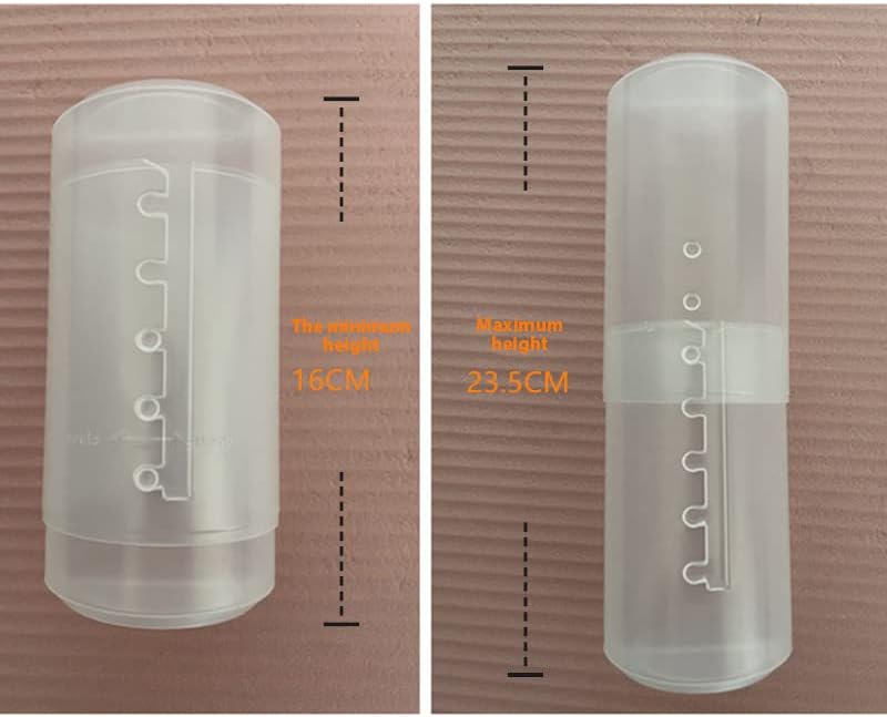 YAMSLAM Регулируема Височина PVC Титуляр За Кисточек За Грим Дисплей Органайзер За Съхранение на Чаши с Капак