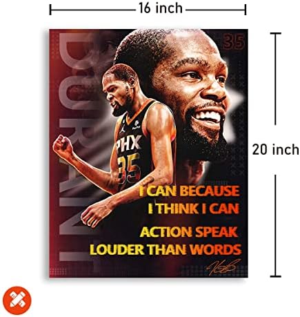 Плакат баскетболни Звезди Кевин Дюранта, Щампи Спортни Плакати с Вдъхновяващи Цитати, Стенно Изкуство за дома и офиса,