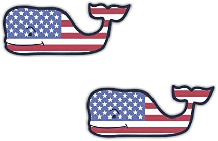 Комплект от 2 Стикери СЪЕДИНЕНИ Американски Флаг Кийт Забавна форма 4 инча. Горд Американски Патриотичен знамето на Съединените