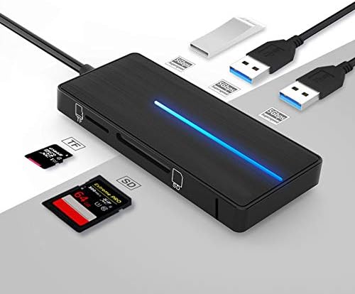 Хъб USB C, преносим hub RAOYI 5 в 1 Type-C, 3 порта USB 3.0 порт за четене на карти SD / TF карта и led индикатор за