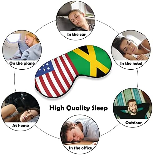 Фиаг САЩ Ямайски Флаг Забавно Маска За Очи За Сън Мека Превръзка На Очите с Регулируема Каишка Нощна Сянка за Мъже Жени