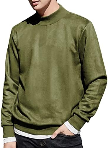 Мъжки hoody COOFANDY с кръгло деколте, Естетичен Замшевый Пуловер, Руното Тениска с дълъг ръкав