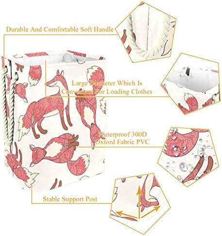 Unicey Сладко Fox Pattern Горски Лисици, Драскат, Кошница за Дрехи с Принтом, Сгъваема Кошница за Съхранение, Детска Количка