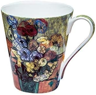Комплект от Костен порцелан на Ван Гог, състоящ се от 5 Големи чаши за кафе и чай, С Подарък предавателна кутия, Набор от художествени кафе и чаени чаши, с тегло 12 грам