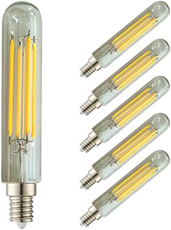 зашеметяващ Тръбна led лампи Т8 с регулируема яркост, Цокъл на E12, 4,5 W, Еквивалент на 40-Ватова Лампа под формата на Канделябра, Лампа с нажежаема жичка от прозрачно стъ?