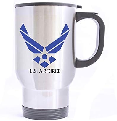 Artsbaba Пътна Чаша военновъздушните сили на САЩ Чаша От Неръждаема Стомана С Дръжка За Пътуване, Чаша За Кафе/Чай/Вода,