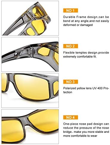 Очила за Нощно Виждане за Мъже И Жени С Антирефлексно Покритие, Поляризирани HD Очила За Нощно Шофиране, Монтиране на