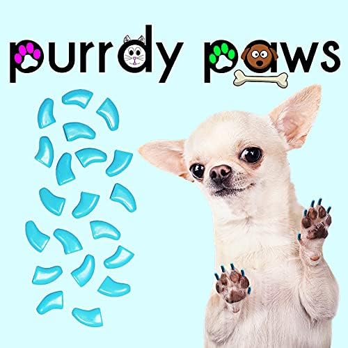 Purrdy Paws 40 Опаковки Меки Капсули за нокти, за Нокти на кучета Синьо небе XXL