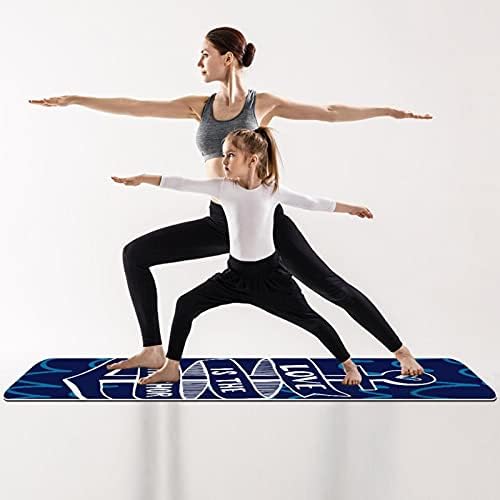 Дебел нескользящий постелката за йога и фитнес 1/4 с принтом Love Is The Anchor за практикуване на йога, пилатес и фитнес на пода (61x183 см)