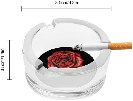 Vinage Червена Роза Стъклен Пепелник Кръг Цигара В Пепелника На Притежателя Калъф За Домашния Офис Вътрешна Декорация
