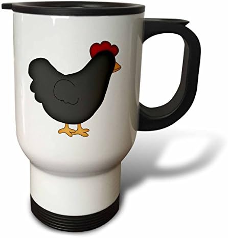 Триизмерна Снимка на сиво и червено Пиле Ферма-Чаша за пътуване, 14 грама, Неръждаема стомана, Бял