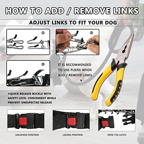 Нашийник с шипове за кучета (размер L), Регулируем Нашийник за дресура на кучета с быстросъемной катарама за малки кучета