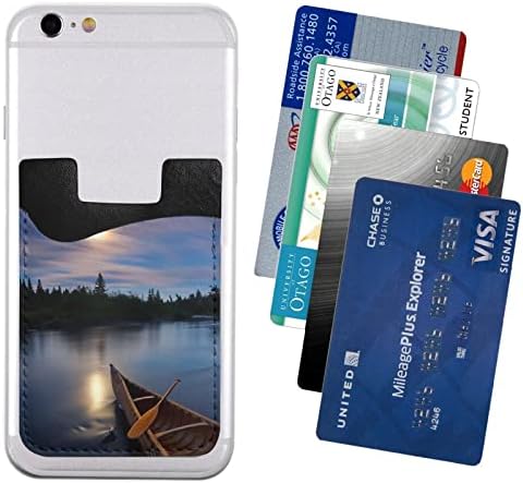 Калъф за телефон Moonlit River, Държач за карти, Самоклеящийся калъф за кредитни карти от изкуствена кожа ID за задния панел на смартфона е с размер 2,4x3,5 инча
