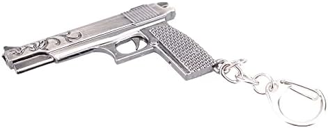 Bautoney Мини Пистолет Ключодържател Украса Аксесоар Метален Пистолет Модел Пистолет Ключодържател Висулка Подарък за