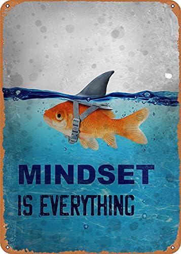 Начин на мислене-това е Всичко, Метални Знаци Мотивационен Плакат на Стенно Изкуство Нестандартен Подарък Златна Рибка