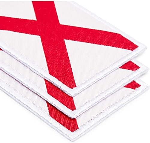 Тъкани ютия На нашивках на щата, апликация с флага Алабама (3 x 2 инча, 12 опаковки)