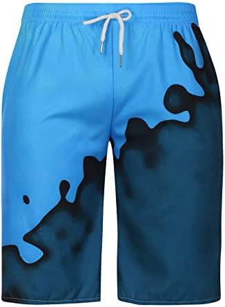 Ozmmyan Спортни къси Панталони за Мъже, Плажни Панталони с Принтом, Панталони За каране на Сърф, Разтеглив Съкратен Хавайски