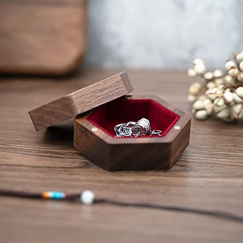 Кутия за пръстените от Орехово дърво Diarypiece, Калъф За Съхранение на Бижута, Гривни, Кутия за Демонстрация на бижута Сватба, на Участието, Оферта, Рожден Ден и Годишни?