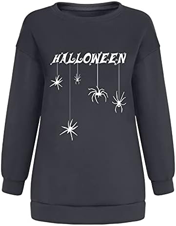 lcziwo, дамски пуловери оверсайз, тениски с забавни принтом на Хелоуин, ежедневни свободни свитшоты с дълги ръкави и