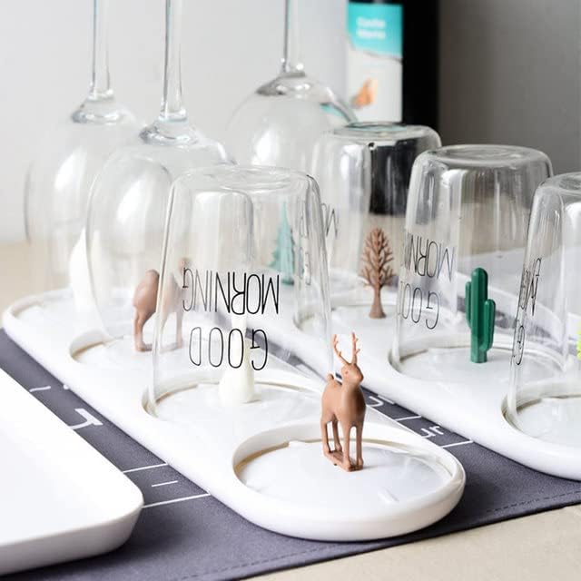 INS Поставка за сушене на чаши в скандинавски стил, поставка за чаши, простор за съхранение в кухнята, хола, украса за дома си с красиви животни и растения