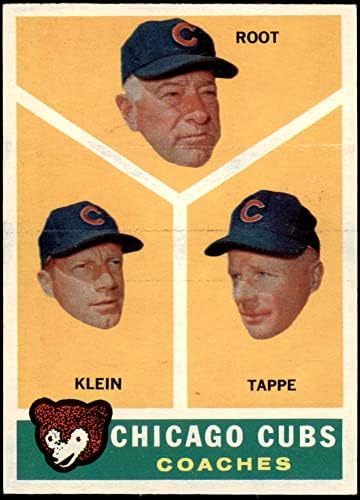 1960 Topps 457 Треньори Къбс Чарли Рут /Лу Клайн/Алвин Таппе Чикаго Къбс (Бейзболна картичка) EX/MT Cubs
