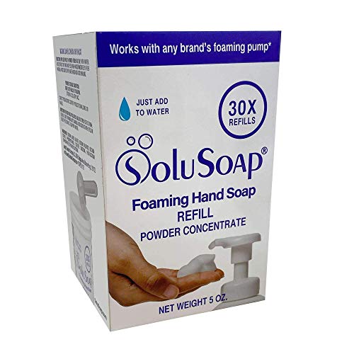SoluSoap Произвежда 30 бутилки или 2 литра пенящегося сапун за ръце премиум-клас, без ароматизатори, быстрорастворимый