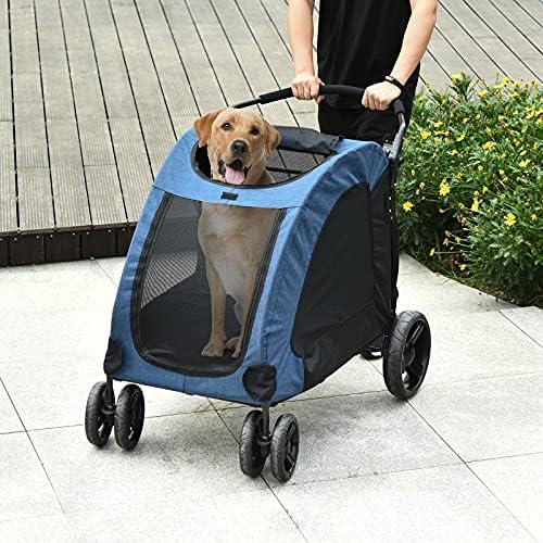 Универсална инвалидна количка за домашни любимци GXP с вентилируемым колело, Сгъваема, за кучета със средни размери,