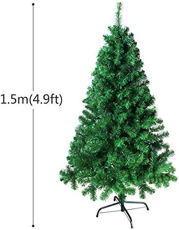 Коледно дърво ZPEE 5 фута с Гол от Дърво, PVC Материал Изкуствена Бор на панти с Метална стойка Коледна украса Подходящ за помещения-от 1,5 м (5 фута)