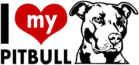 Магазин доказателства I Love My Pitbull - Многопластова Vinyl стикер - Издръжливи и Водоустойчиви стикери за любителите на кучета за леки автомобили, камиони, джипове, Лодки,