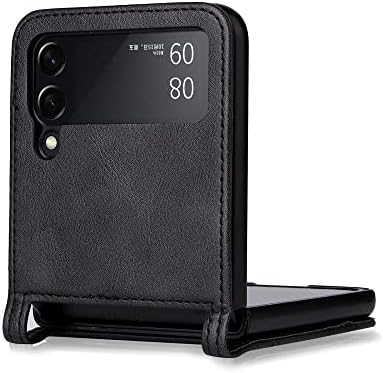 Аксесоари за телефони DRXVE от матова кожа, калъф за Samsung Galaxy Z Flip 4 5G Flip4 Flip 3 Flip3, флип-надолу капачката, Без пръстови отпечатъци, кафяв, Samsung Z Flip 4
