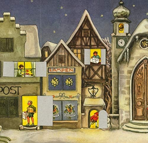 Адвент-Календар Richard Sellmer Verlag Little Town - Панорамна Коледен Обратното Броене Празничен Декор - Малък размер