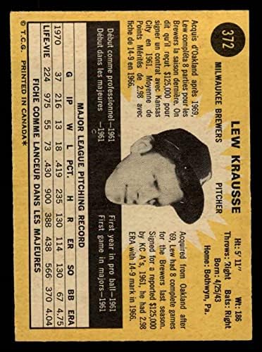 1971 O-Pee-Chee # 372 Лю Крауссе Милуоки Брюэрз (Бейзболна карта) в Ню Йорк Брюэрз