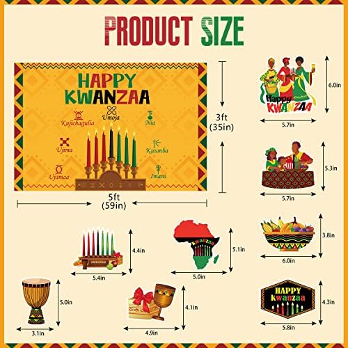 GOGOPARTY Happy Kwanzaa Банер Фон Бижута - Непринуден Празник на Африканското Наследство Окачен на Фона на Банер за Партита Кванза