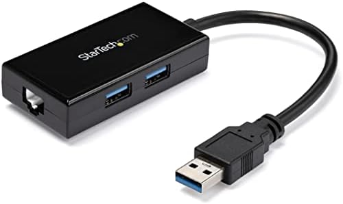StarTech.com 2-Портов хъб USB 3.0 Ethernet - мрежов адаптер, USB 3.0 x 2 - Gigabit Ethernet порт за Windows / Mac / Chrome