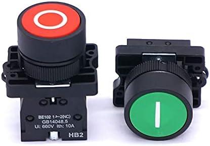 MAKEE 22 мм AC 660 В 10A Незабавен вход-изход Червен Зелен Знак БЕЗ кнопочного ключа С ЦПУ