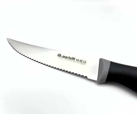 Marietti – Нож за Стек 4.3 Инча Италиански Комплект от 3 Ножове за барбекю с Назъбени от Неръждаема Стомана Coltello