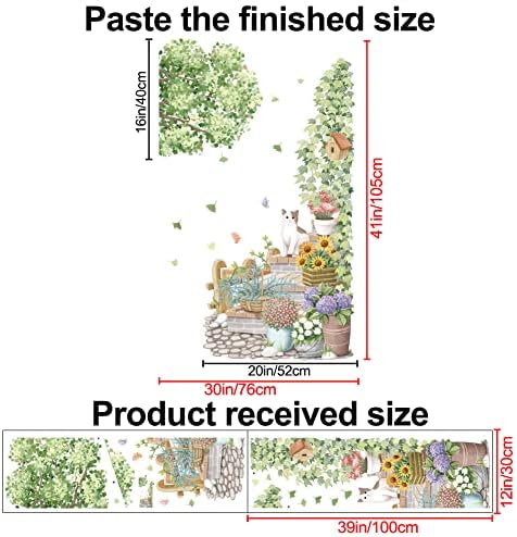 3D Зелено Растение Стикер на Вратата Маргаритка и Слънчоглед Стикер на Стената си САМ Подвижен Трева Котка Лоза Дърво