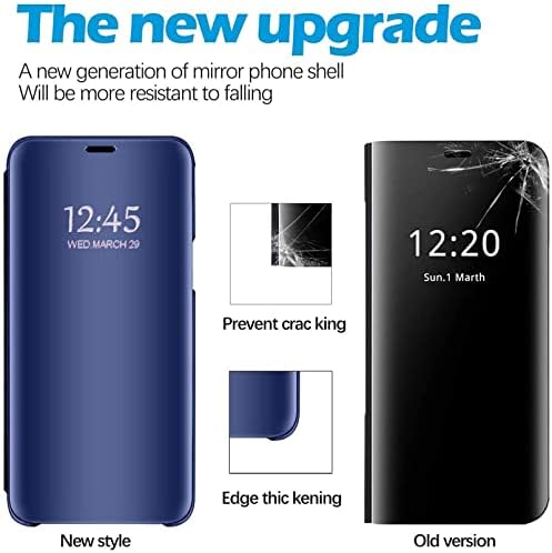 Кожен калъф Galaxy A54 5G, съвместим с Samsung Galaxy A54 5G, Тънък калъф за телефон, огледало за грим, флип-надолу капак, стойка, устойчив на удари Защитен калъф за Samsung A54 5 ГРАМА 6,6 и