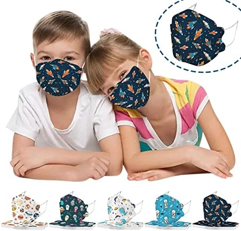 Детска маска за лице KF94 с хубав принтом, 4 слой, Дишаща и лесна маска за лице KF94_Face_Mask, 10 x - Нетъкан текстил