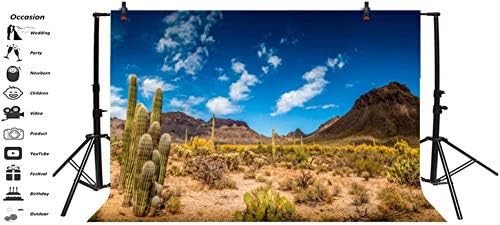 Leyiyi 36x14 инча Национален парк Джошуа Три Фон за Снимки Мексико Кактус има предимно сухо Безплодна Пустиня Небето