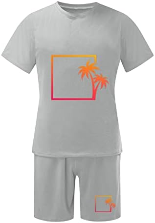 Тениски Мъжки Графични Ежедневни Летни Модни Хавайски Плаж С Кръгло Деколте и Къс Ръкав, Комплект Шорти
