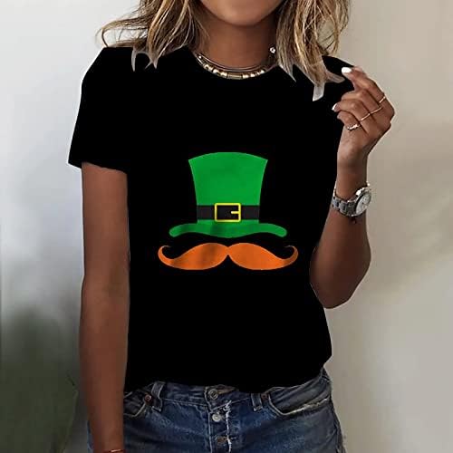 Ризи Happy St. Patrick ' s, Дамски Модни Графична Тениска С Къси Ръкави, Приталенная, С кръгло деколте, Елегантни Ежедневни