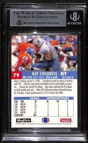 #129 Рей Чайлдресс - 1993 Футболни картички Skybox Impact Football Cards (Star) С рейтинг на БГД и Автограф от футболни топки