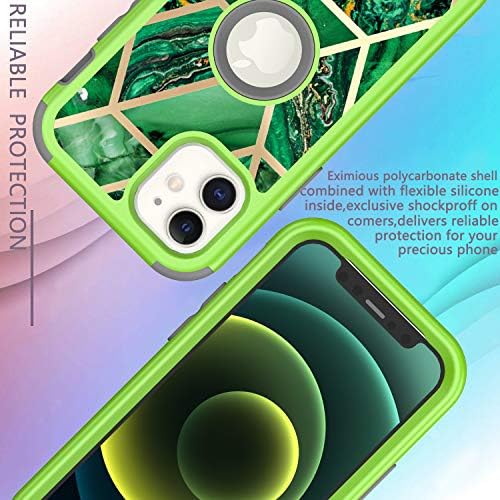 Мрамор калъф за iPhone 12 Mini, DOOGE Лъскава Вълна Геометричен Мрамор Калъф устойчив на удари Бронята Твърда делото