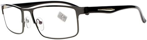 Мъжки Метални Правоъгълни Очила в Винтажной Рамки Nerd на Онази с Прогресивни Мультифокальными Очила За Четене
