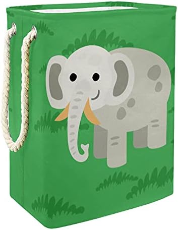 Зелена кошница за дрехи DEYYA Elephant с дръжки, Сгъваема Кошница за дрехи, Вградена Подплата с Подвижни скоби, Организиране на дрехи